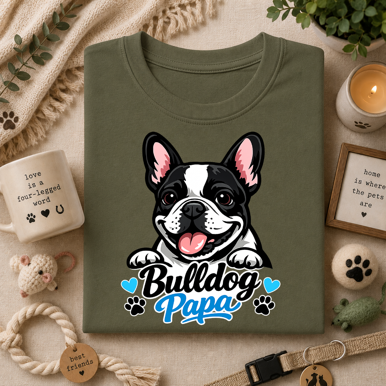 Bulldog Papa T-Shirt — Cute French Bulldog Dad Tee