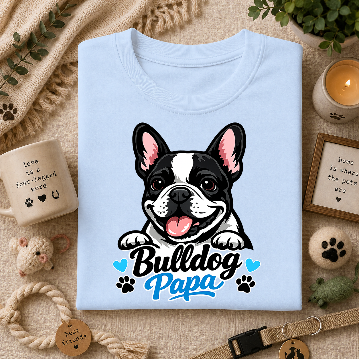 Bulldog Papa T-Shirt — Cute French Bulldog Dad Tee