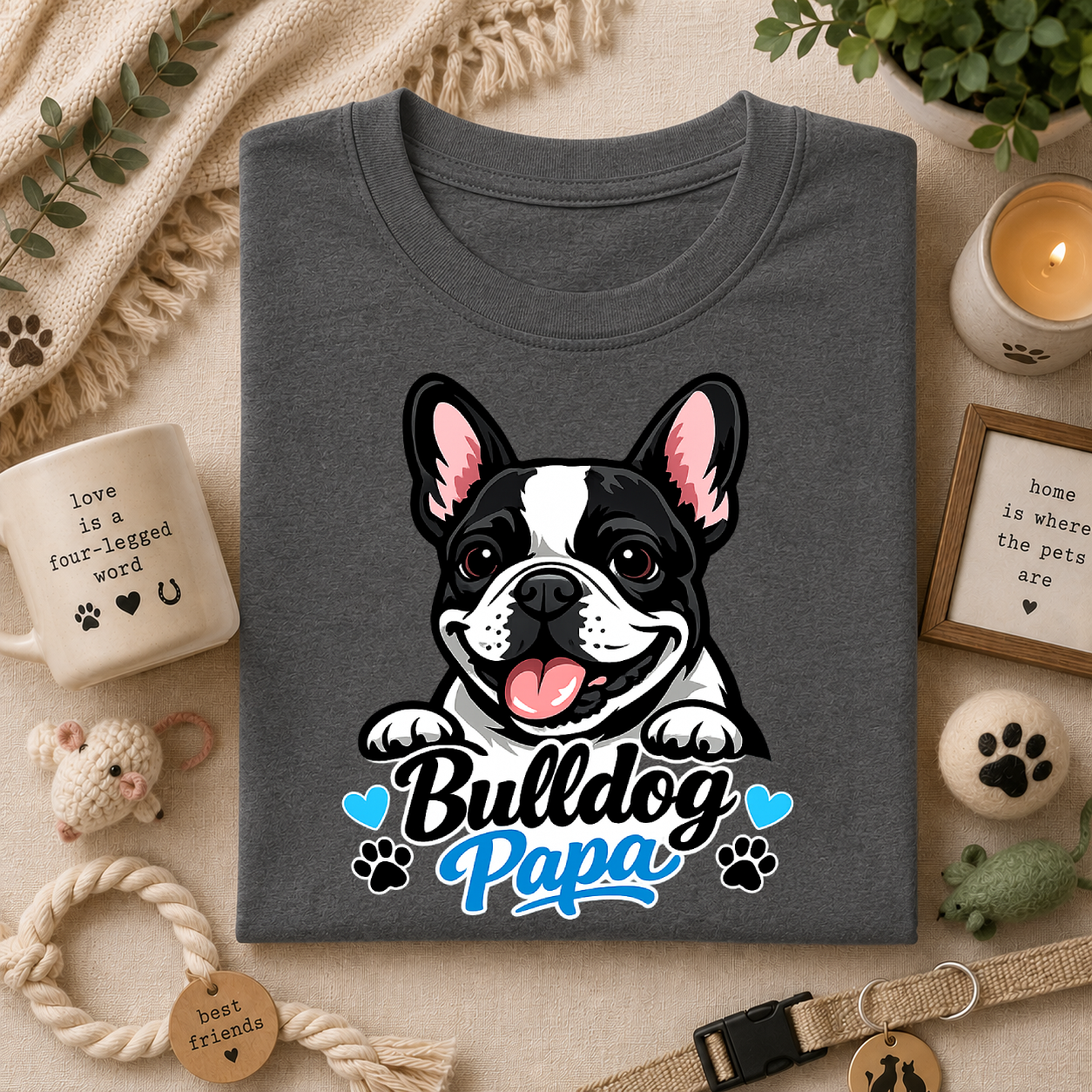 Bulldog Papa T-Shirt — Cute French Bulldog Dad Tee