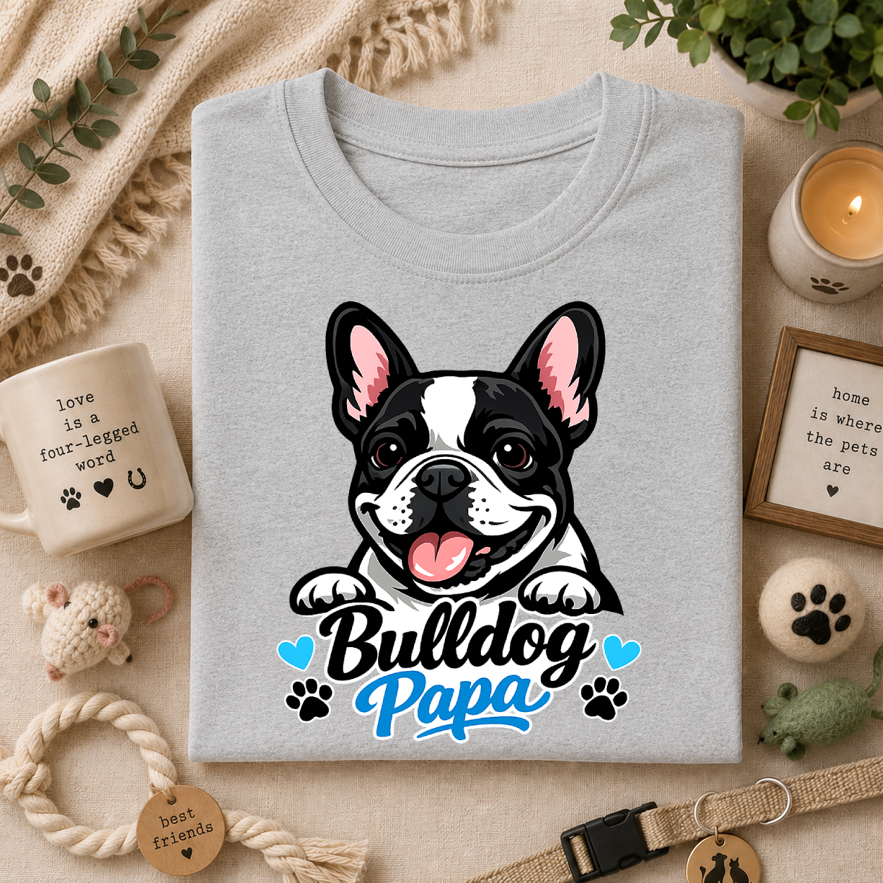 Bulldog Papa T-Shirt — Cute French Bulldog Dad Tee