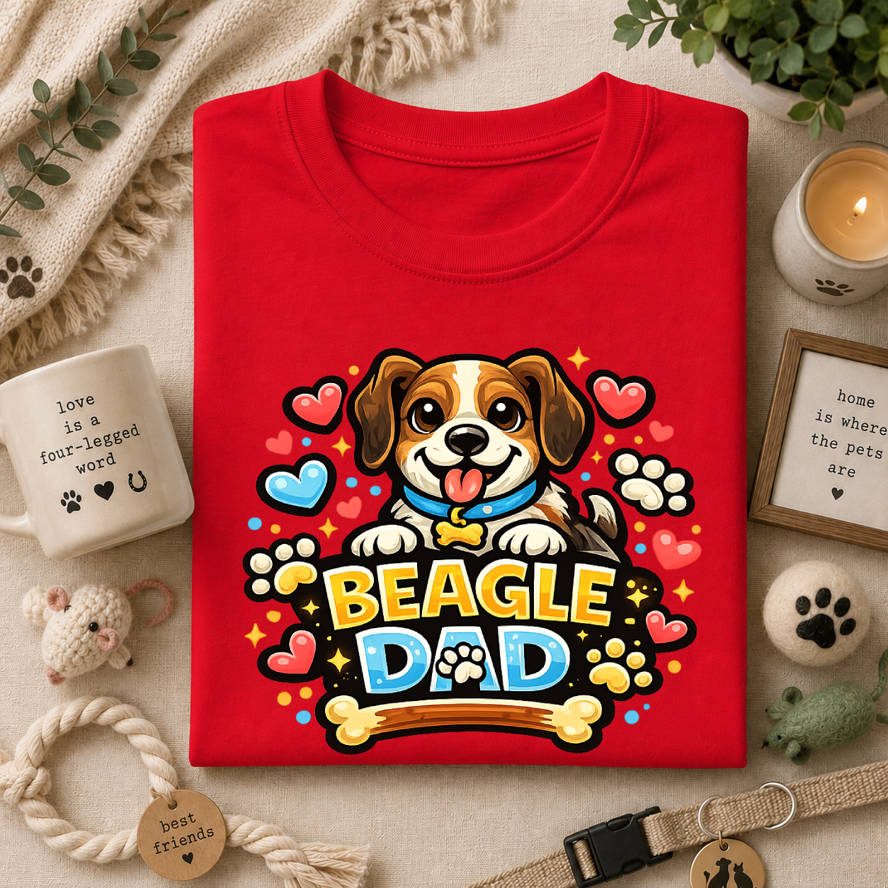 Beagle Dad T-Shirt — Beagle Dog Tee for Dog Lovers, Father’s Day Gift