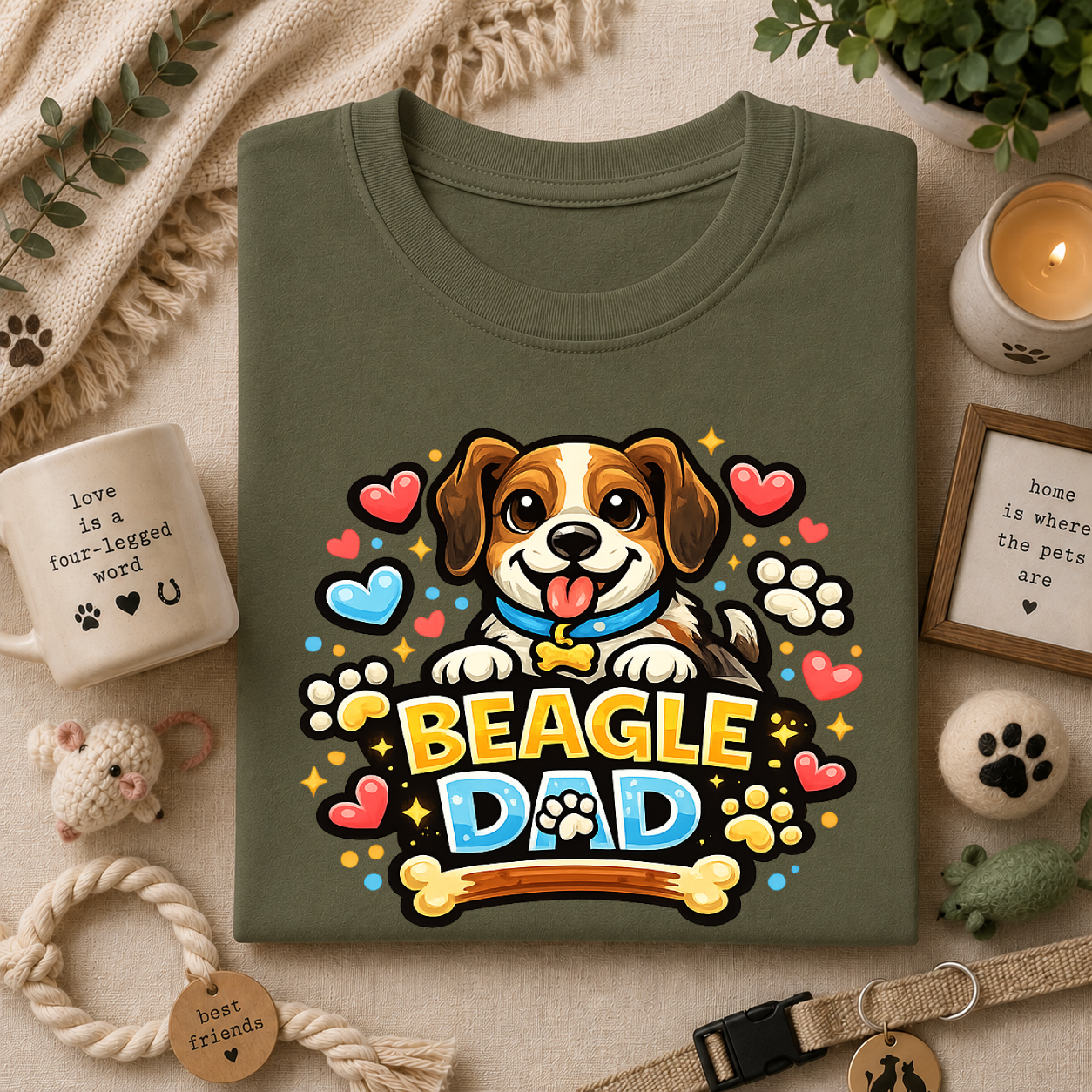 Beagle Dad T-Shirt — Beagle Dog Tee for Dog Lovers, Father’s Day Gift