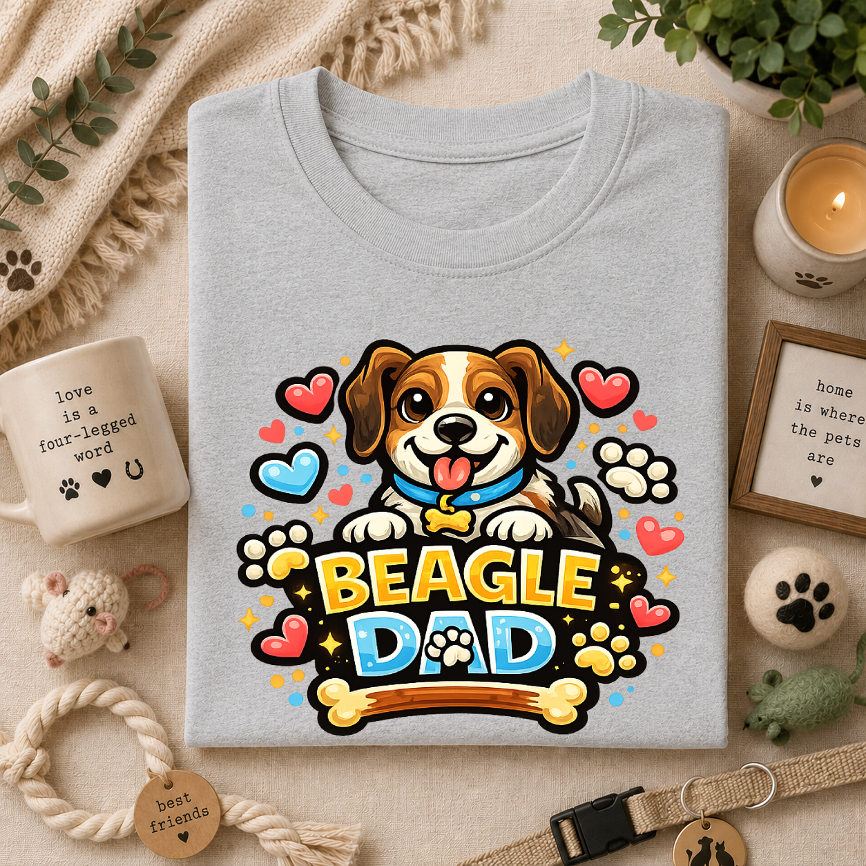 Beagle Dad T-Shirt — Beagle Dog Tee for Dog Lovers, Father’s Day Gift
