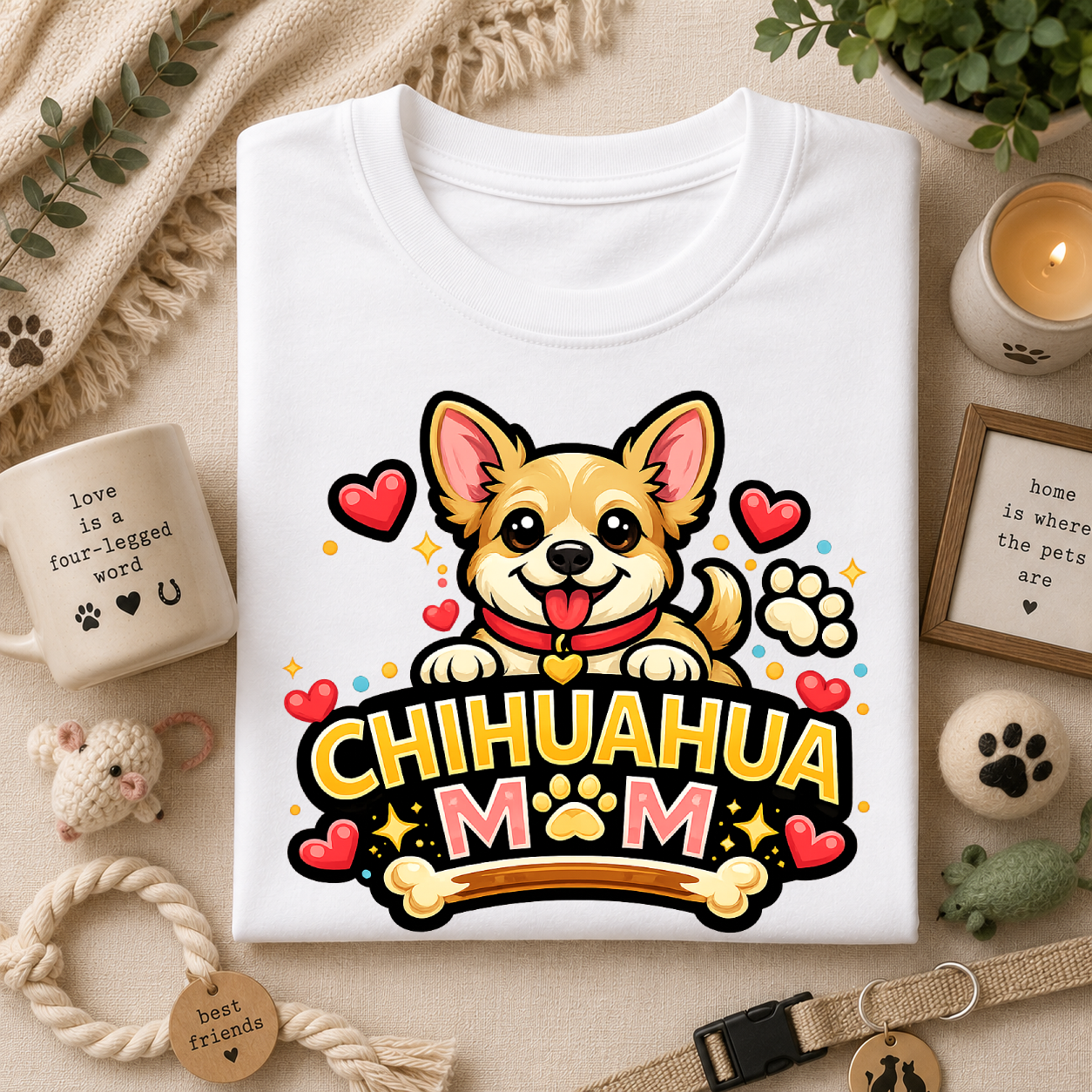 Chihuahua Mom T‑Shirt — Cute Dog Mom Graphic Tee