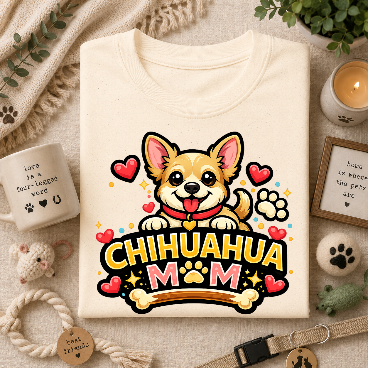 Chihuahua Mom T‑Shirt — Cute Dog Mom Graphic Tee