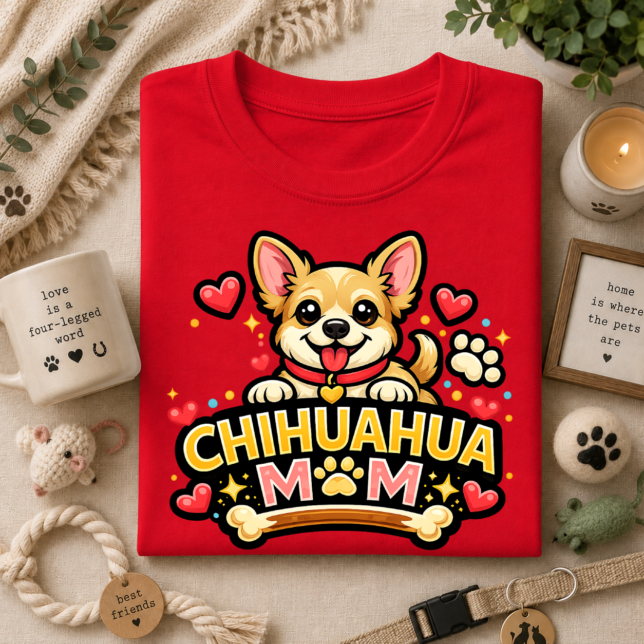 Chihuahua Mom T‑Shirt — Cute Dog Mom Graphic Tee