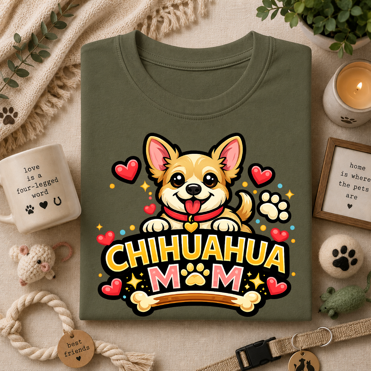 Chihuahua Mom T‑Shirt — Cute Dog Mom Graphic Tee
