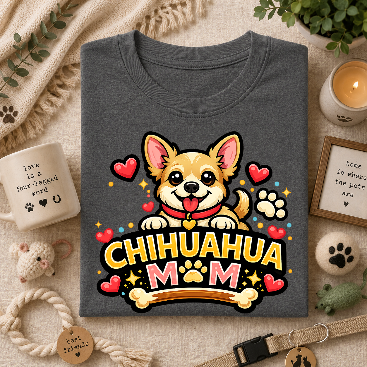 Chihuahua Mom T‑Shirt — Cute Dog Mom Graphic Tee