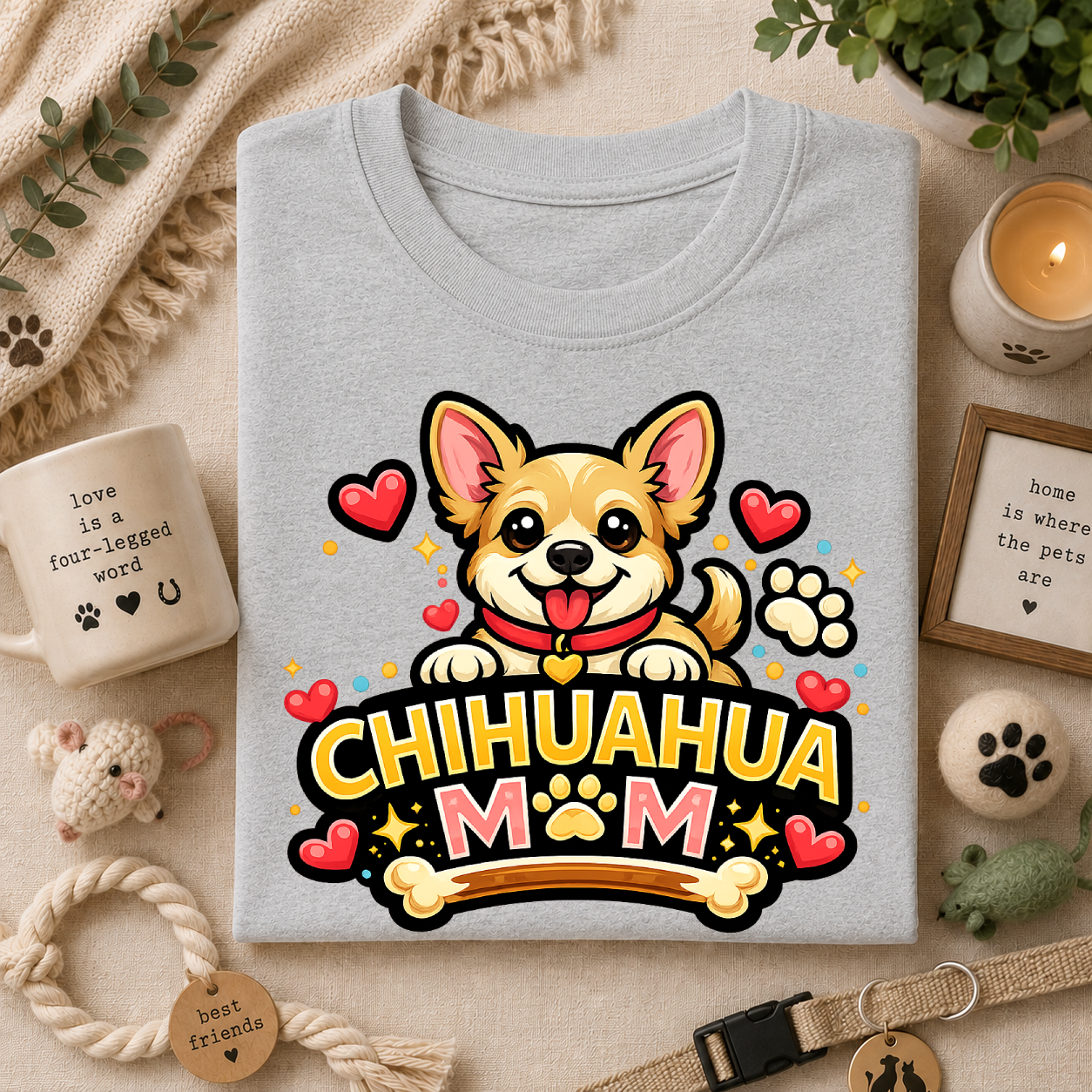 Chihuahua Mom T‑Shirt — Cute Dog Mom Graphic Tee