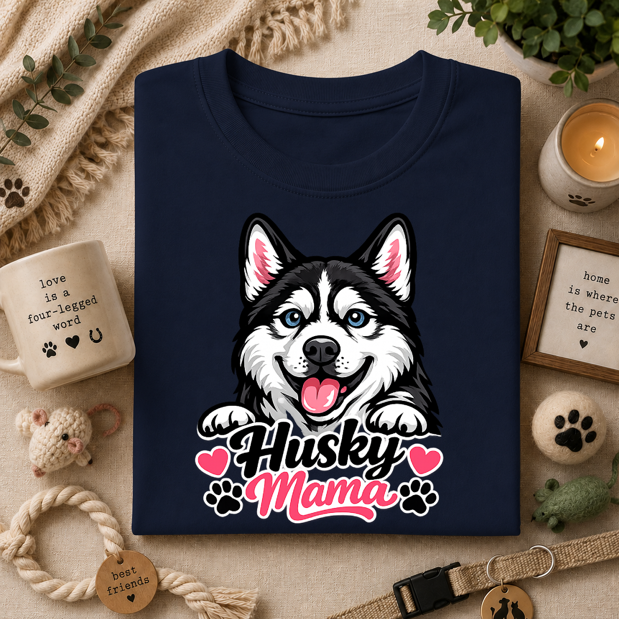 Husky Mama T-Shirt — Cute Siberian Husky Dog Mom Tee