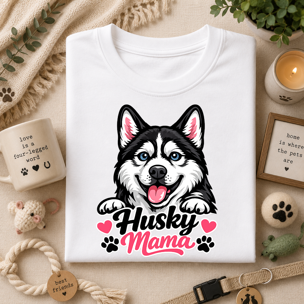 Husky Mama T-Shirt — Cute Siberian Husky Dog Mom Tee