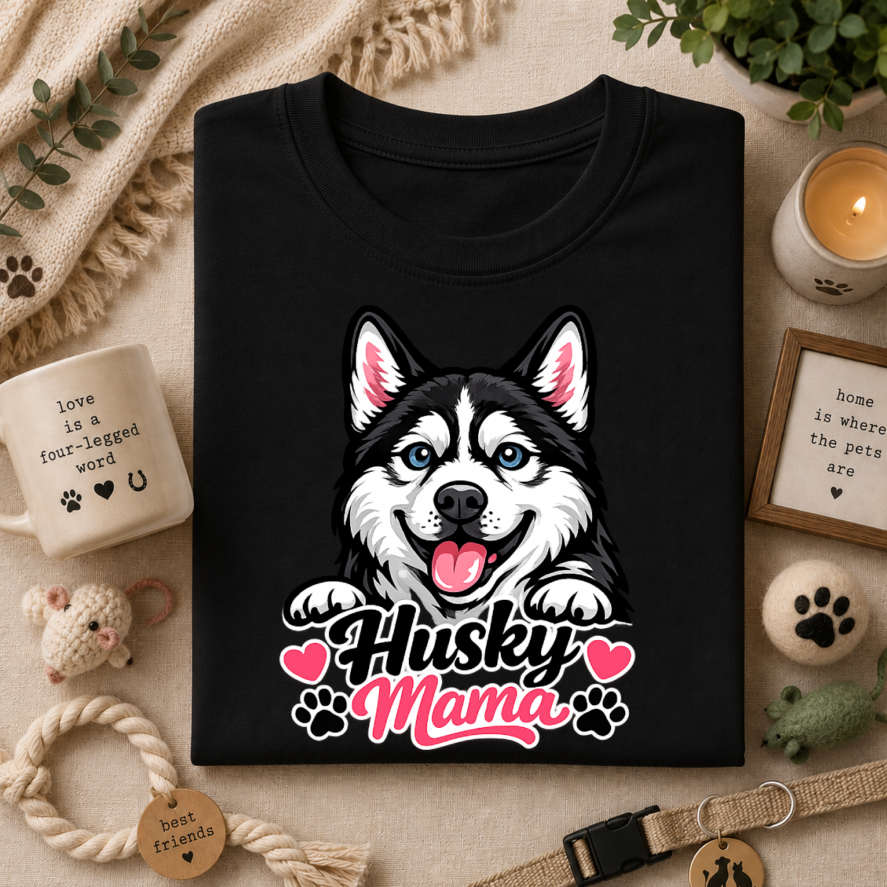 Husky Mama T-Shirt — Cute Siberian Husky Dog Mom Tee