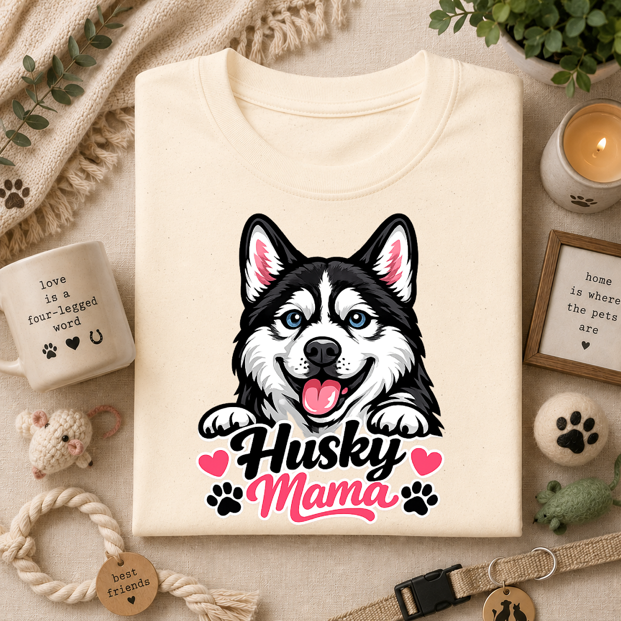 Husky Mama T-Shirt — Cute Siberian Husky Dog Mom Tee