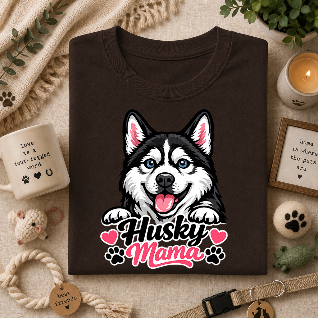 Husky Mama T-Shirt — Cute Siberian Husky Dog Mom Tee