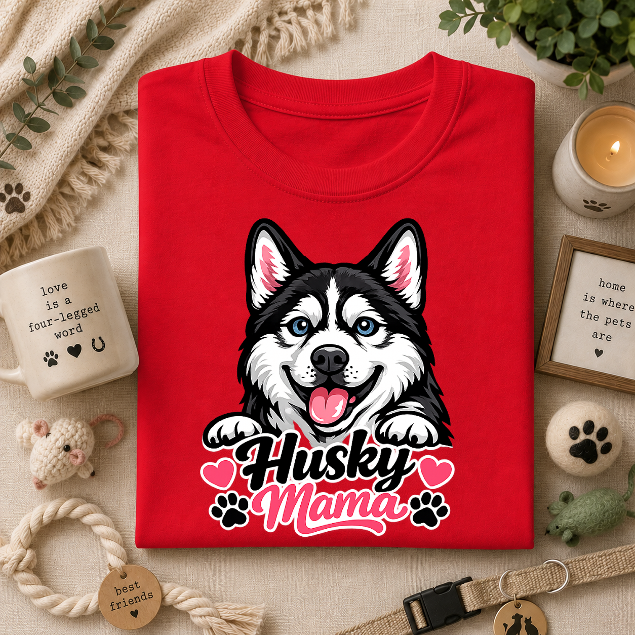 Husky Mama T-Shirt — Cute Siberian Husky Dog Mom Tee