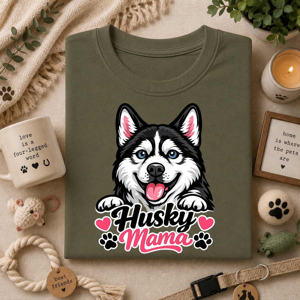 Husky Mama T-Shirt — Cute Siberian Husky Dog Mom Tee