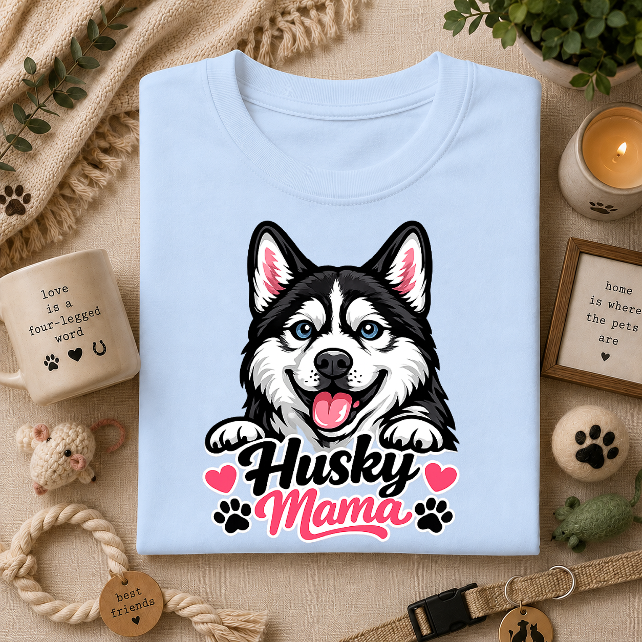 Husky Mama T-Shirt — Cute Siberian Husky Dog Mom Tee