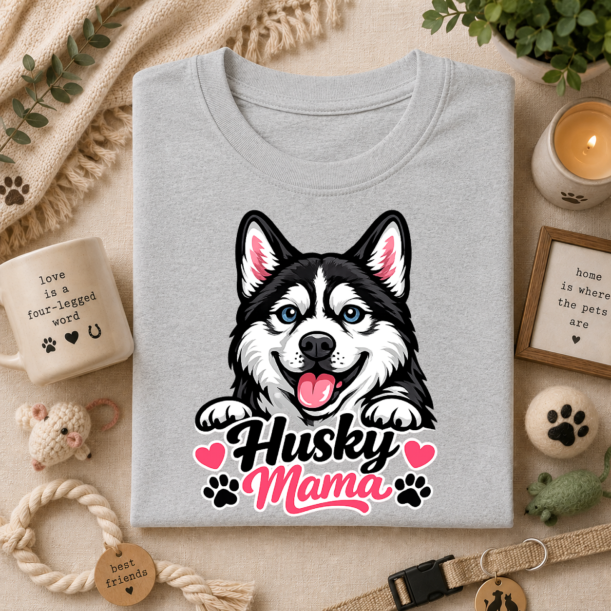 Husky Mama T-Shirt — Cute Siberian Husky Dog Mom Tee