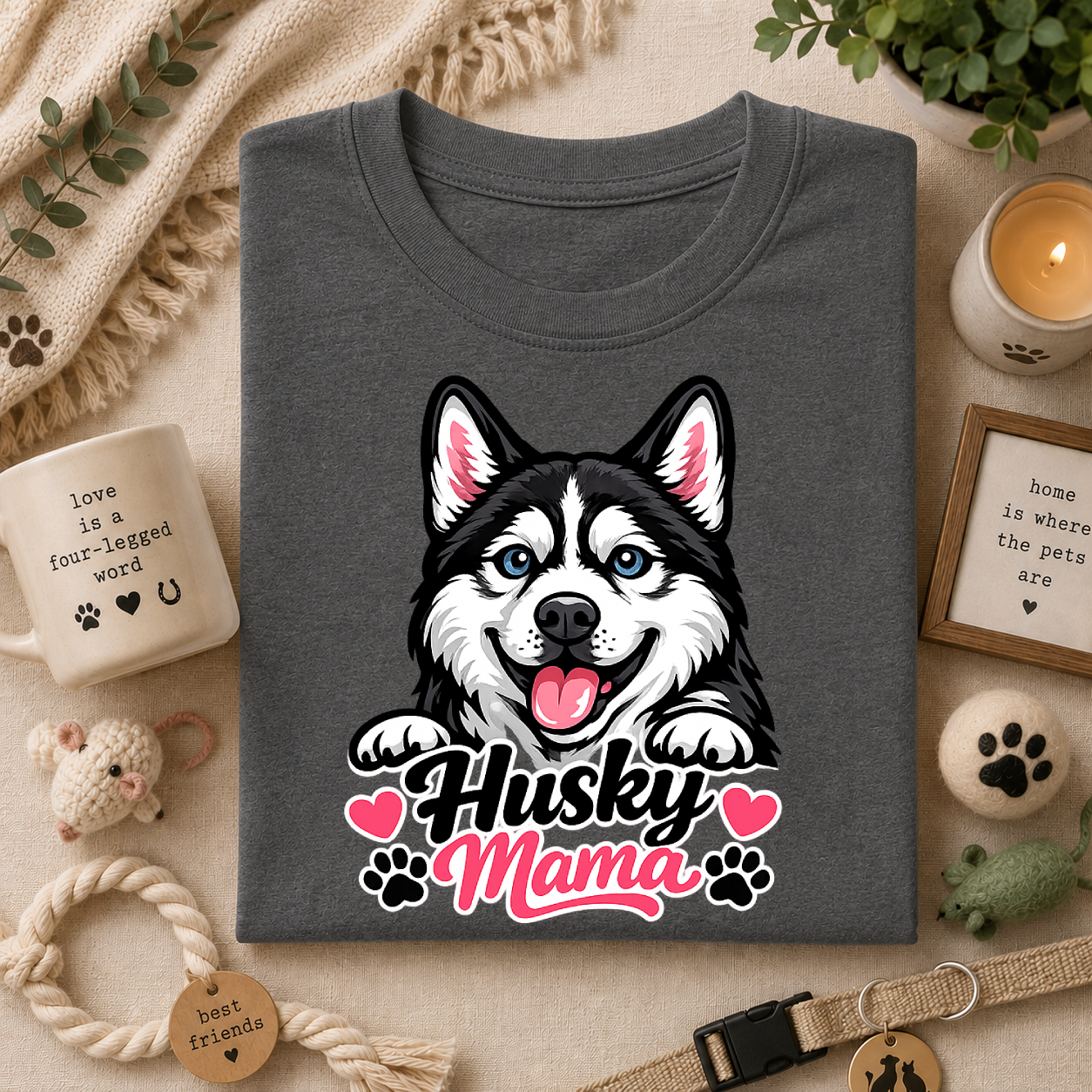 Husky Mama T-Shirt — Cute Siberian Husky Dog Mom Tee