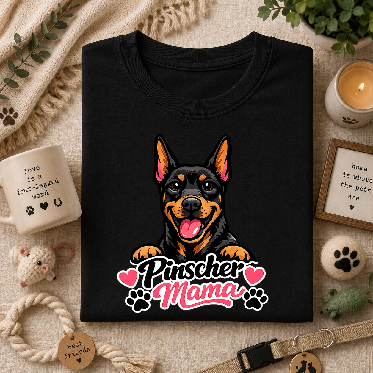 Pinscher Mama T‑Shirt — Cute Doberman Pincher Dog Mom Tee