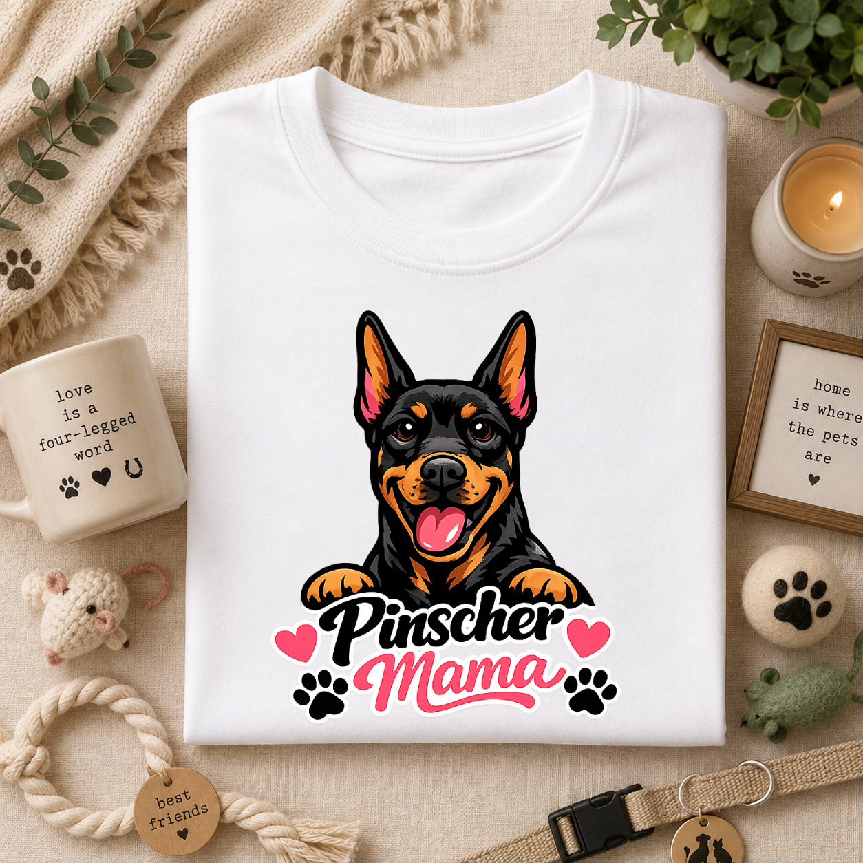 Pinscher Mama T‑Shirt — Cute Doberman Pincher Dog Mom Tee