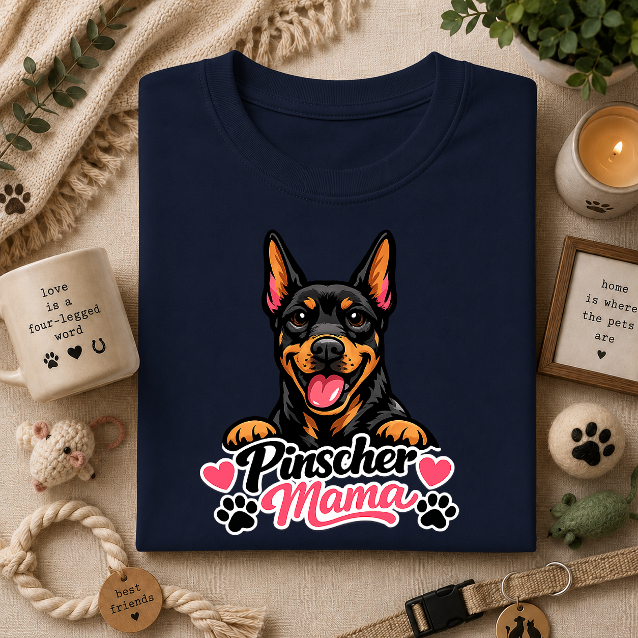 Pinscher Mama T‑Shirt — Cute Doberman Pincher Dog Mom Tee
