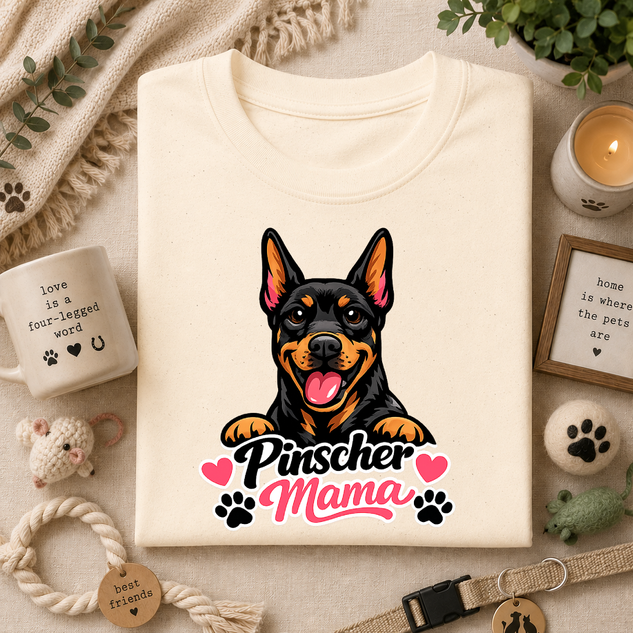 Pinscher Mama T‑Shirt — Cute Doberman Pincher Dog Mom Tee