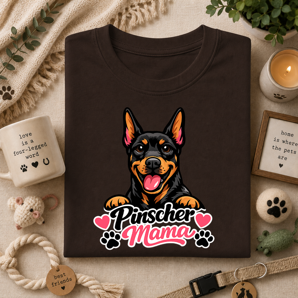 Pinscher Mama T‑Shirt — Cute Doberman Pincher Dog Mom Tee