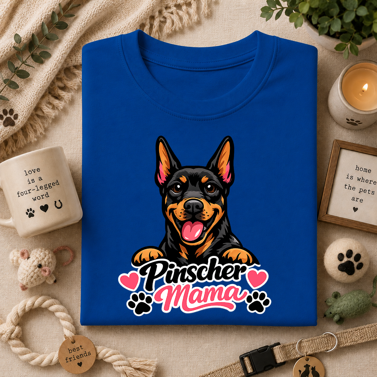 Pinscher Mama T‑Shirt — Cute Doberman Pincher Dog Mom Tee