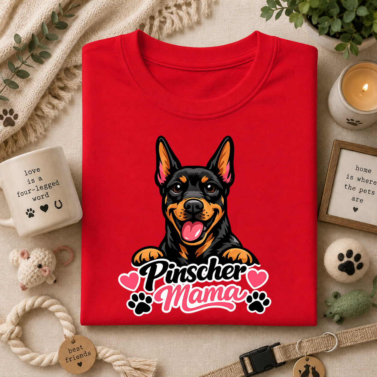 Pinscher Mama T‑Shirt — Cute Doberman Pincher Dog Mom Tee