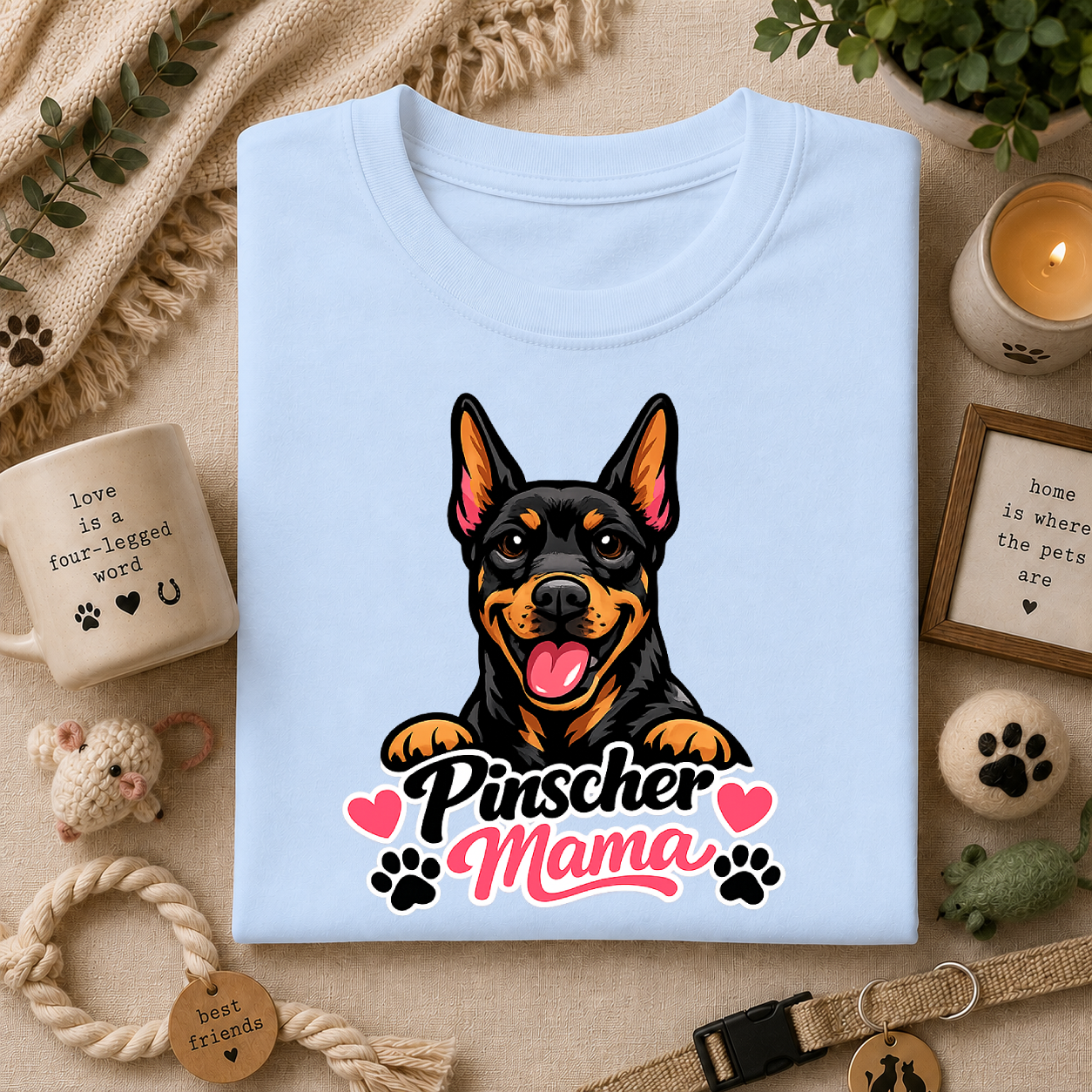 Pinscher Mama T‑Shirt — Cute Doberman Pincher Dog Mom Tee