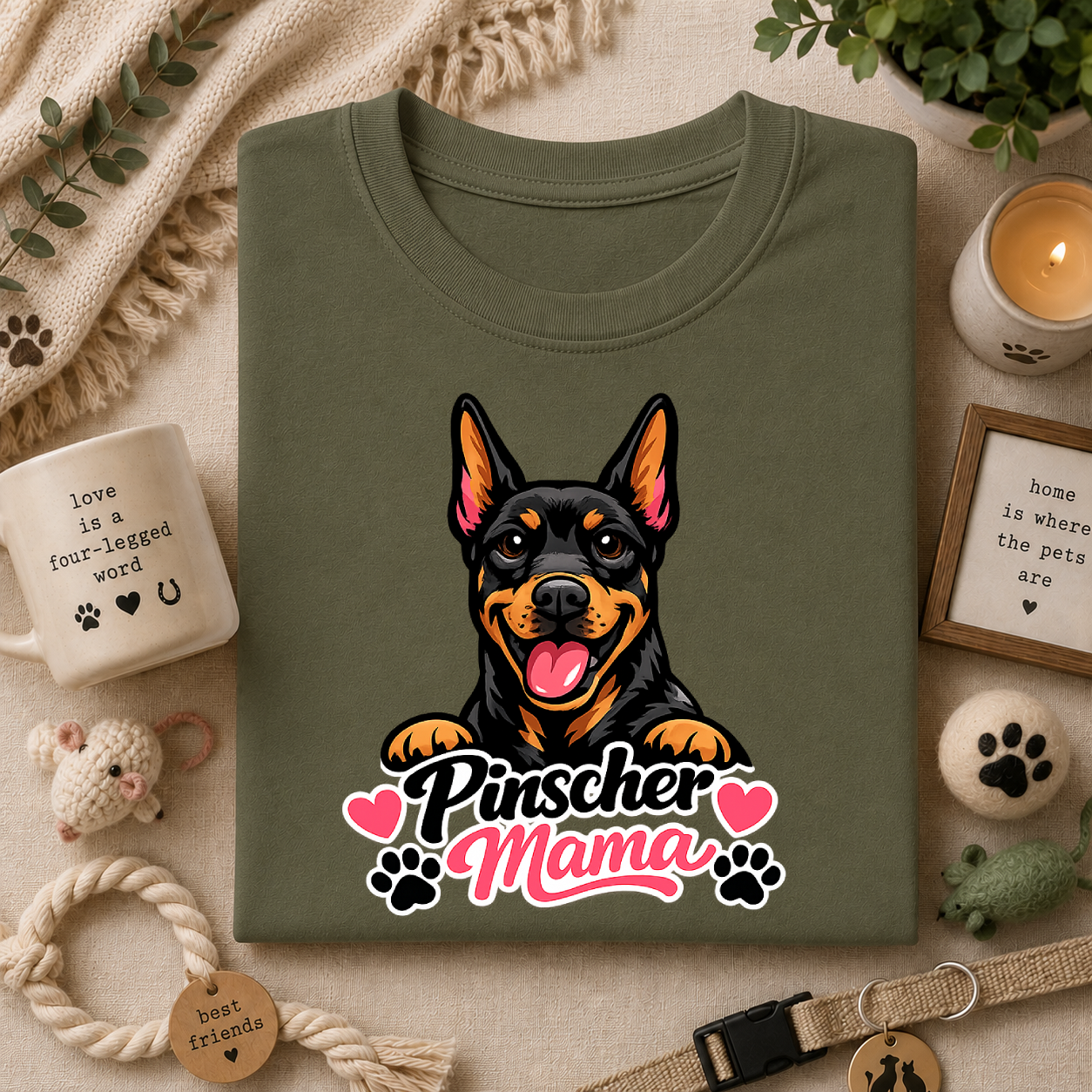 Pinscher Mama T‑Shirt — Cute Doberman Pincher Dog Mom Tee