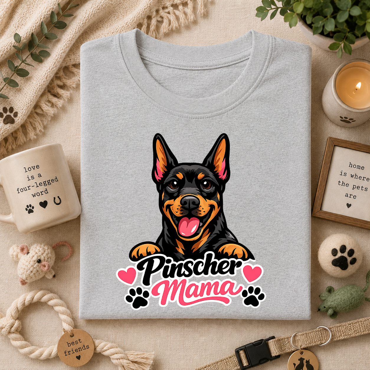 Pinscher Mama T‑Shirt — Cute Doberman Pincher Dog Mom Tee