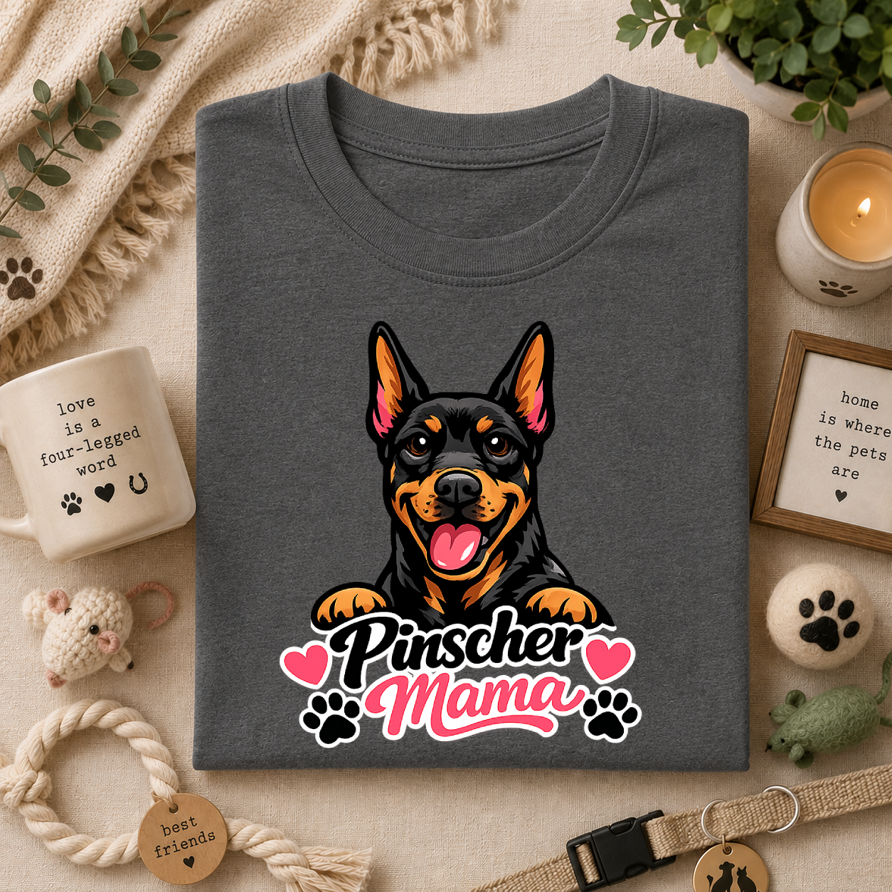 Pinscher Mama T‑Shirt — Cute Doberman Pincher Dog Mom Tee