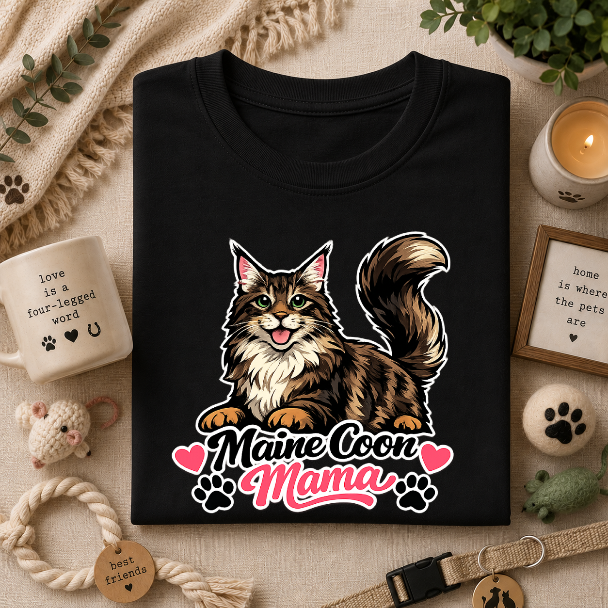 Maine Coon Mama T-Shirt — Cute Cat Tee for Cat Moms