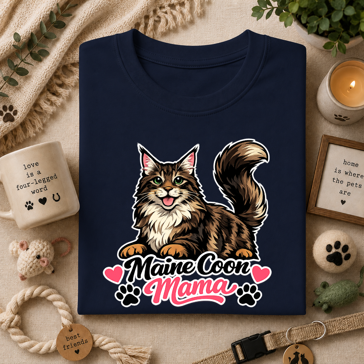 Maine Coon Mama T-Shirt — Cute Cat Tee for Cat Moms