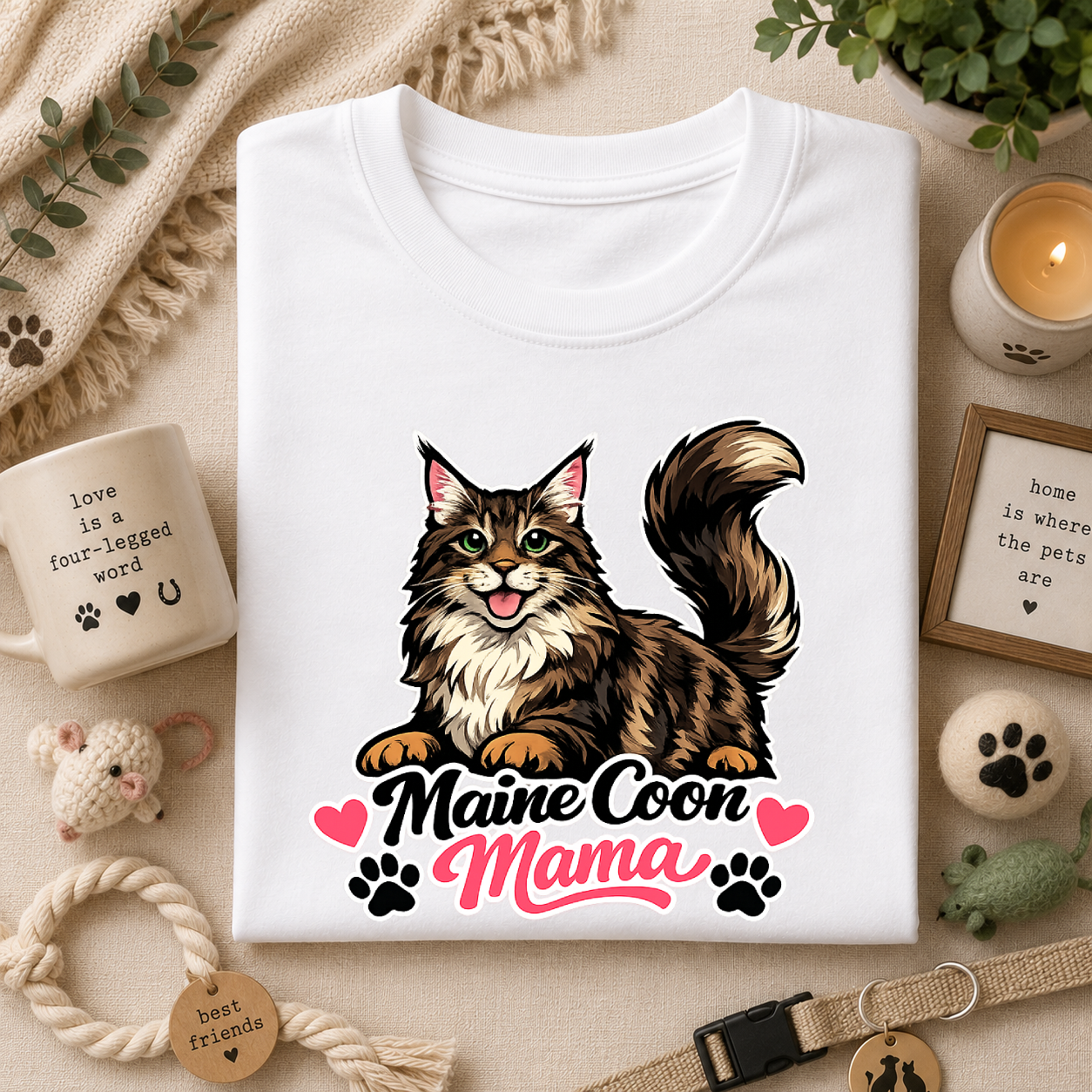 Maine Coon Mama T-Shirt — Cute Cat Tee for Cat Moms