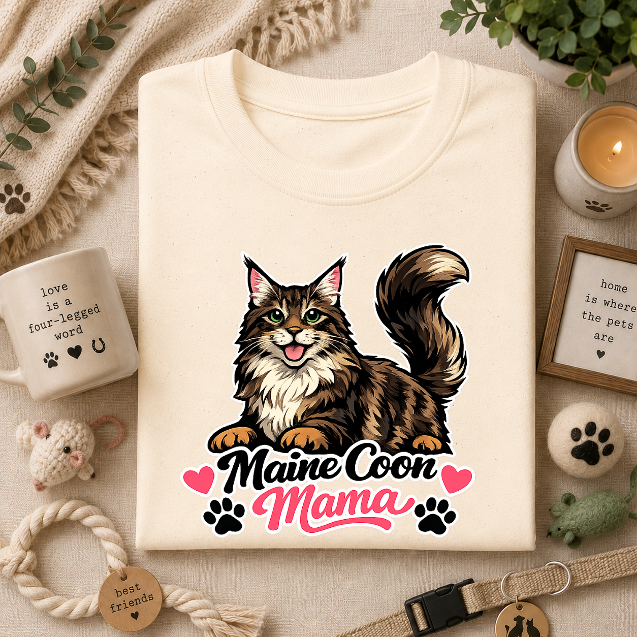 Maine Coon Mama T-Shirt — Cute Cat Tee for Cat Moms