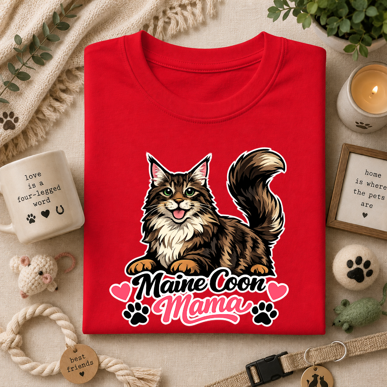 Maine Coon Mama T-Shirt — Cute Cat Tee for Cat Moms