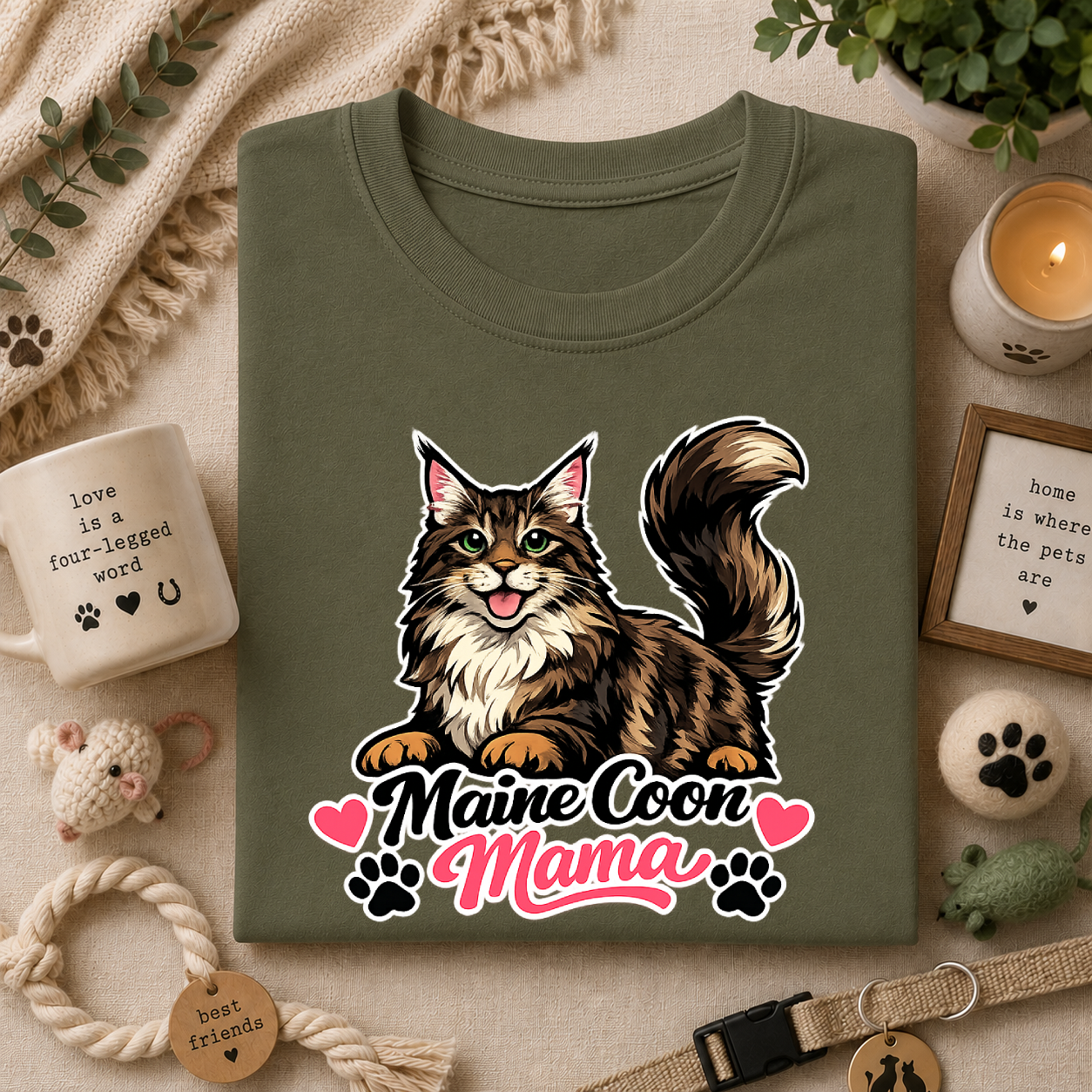 Maine Coon Mama T-Shirt — Cute Cat Tee for Cat Moms