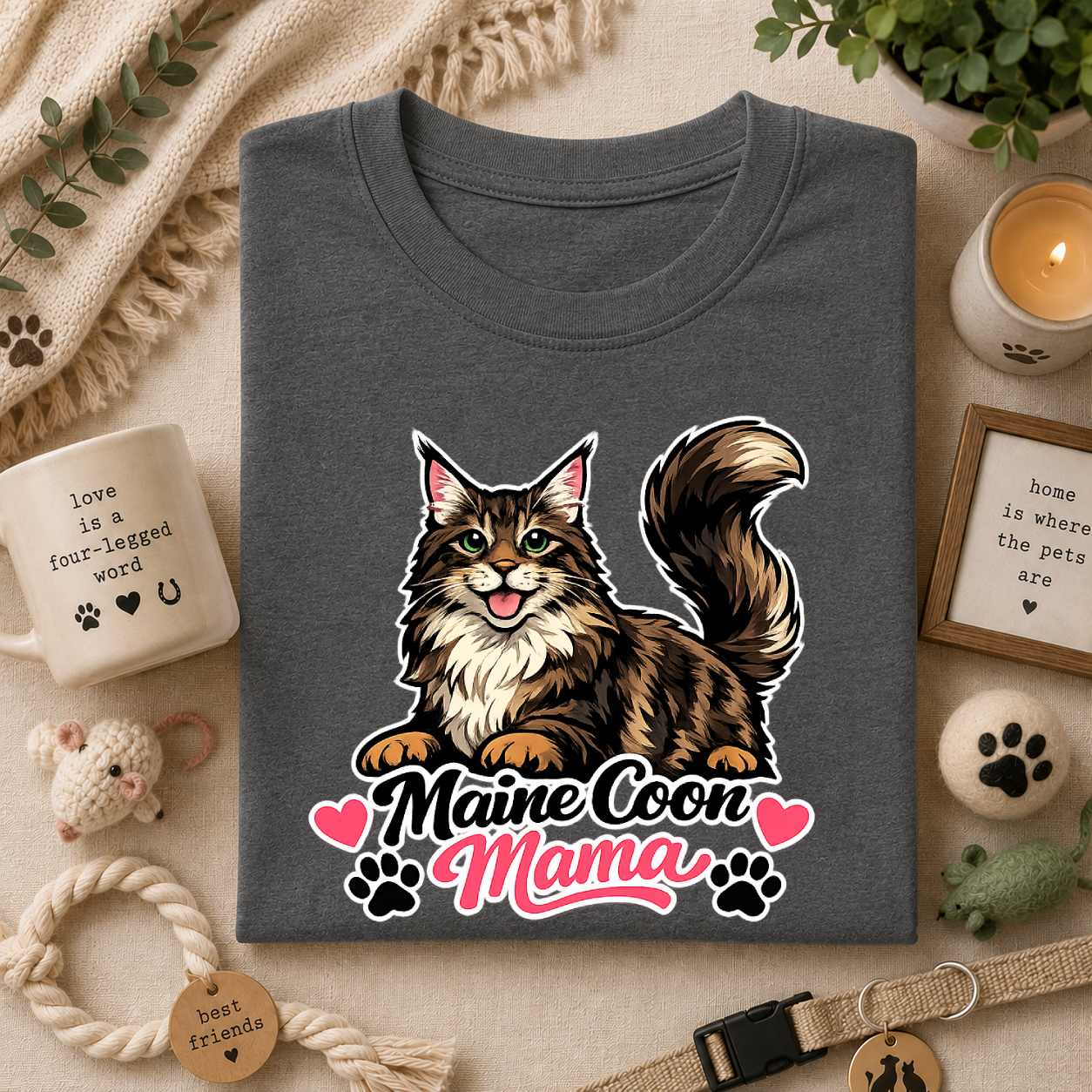 Maine Coon Mama T-Shirt — Cute Cat Tee for Cat Moms