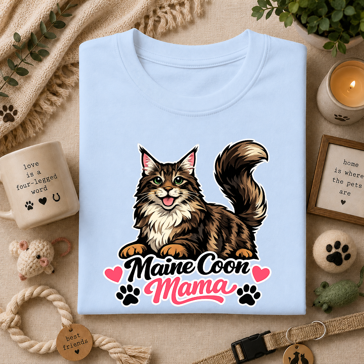 Maine Coon Mama T-Shirt — Cute Cat Tee for Cat Moms