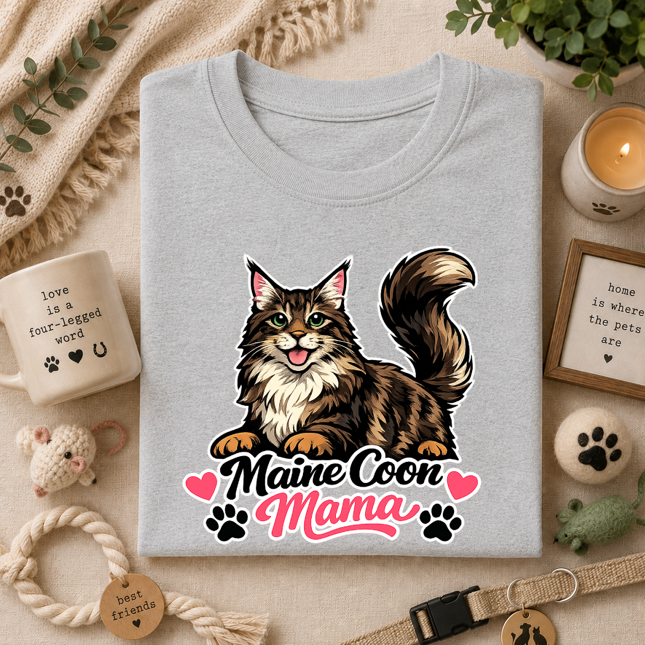 Maine Coon Mama T-Shirt — Cute Cat Tee for Cat Moms
