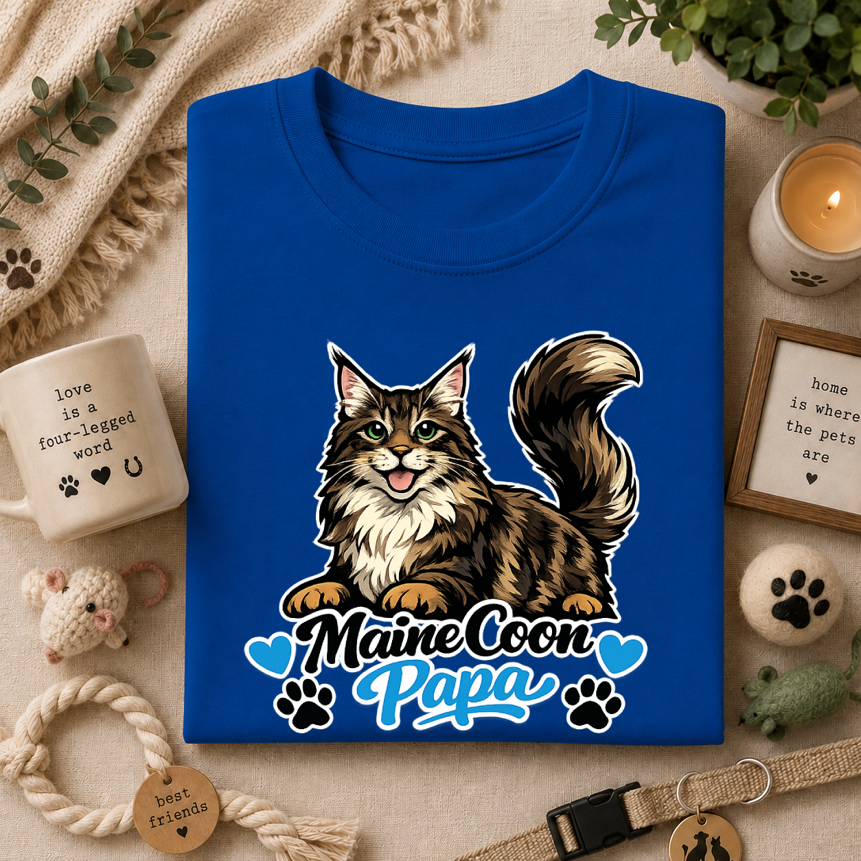 Maine Coon Papa T-Shirt — Cool Cat Dad Tee