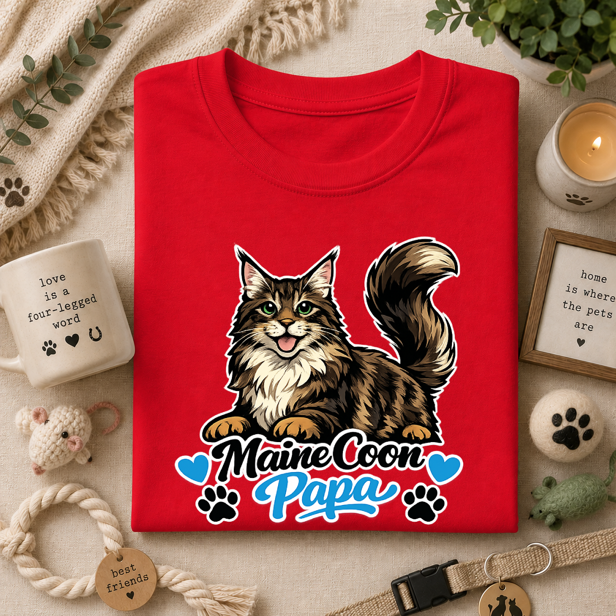 Maine Coon Papa T-Shirt — Cool Cat Dad Tee