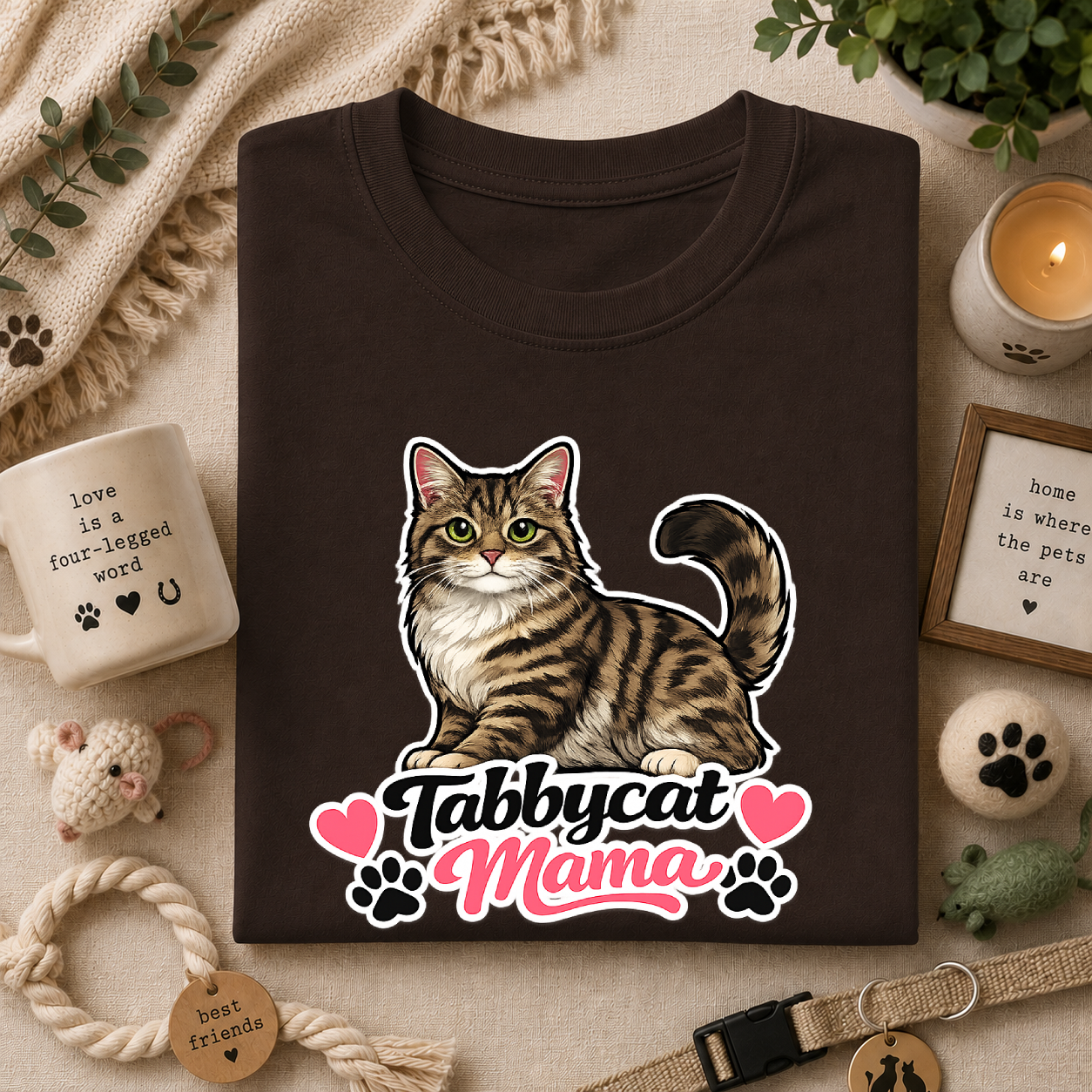 Tabbycat Mama T-Shirt — Cute Tabby Cat Graphic Tee for Cat Moms
