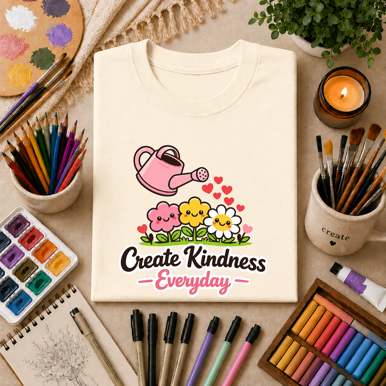 T-Shirt — Create Kindness Everyday Gardening Floral Tee
