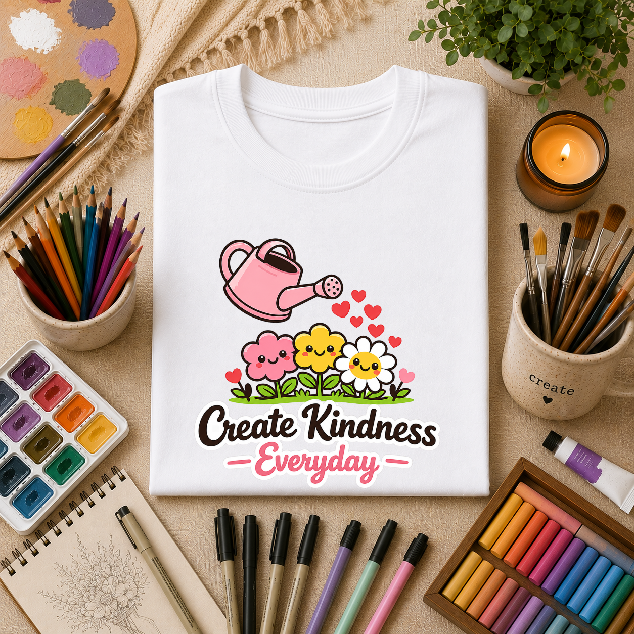 T-Shirt — Create Kindness Everyday Gardening Floral Tee