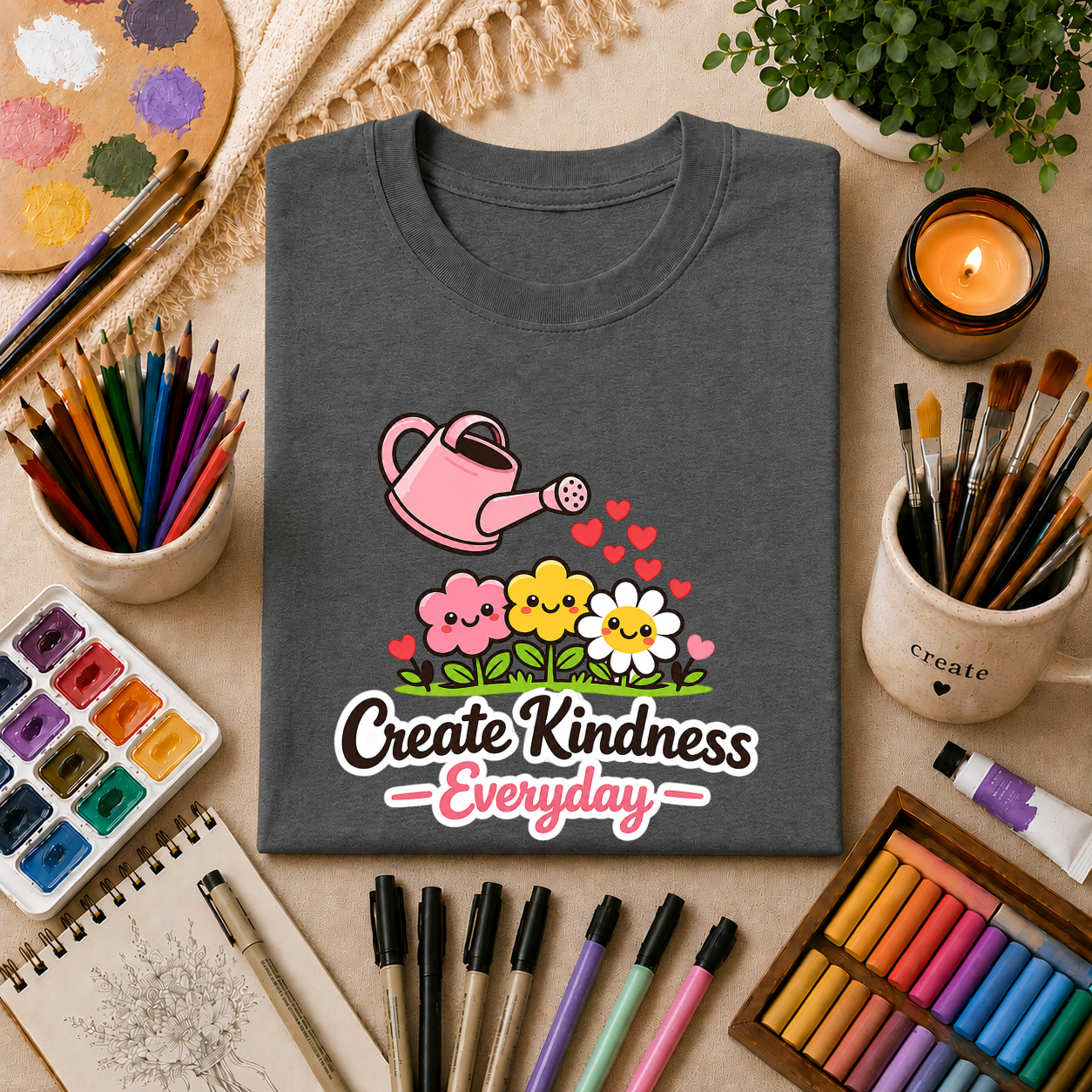 T-Shirt — Create Kindness Everyday Gardening Floral Tee