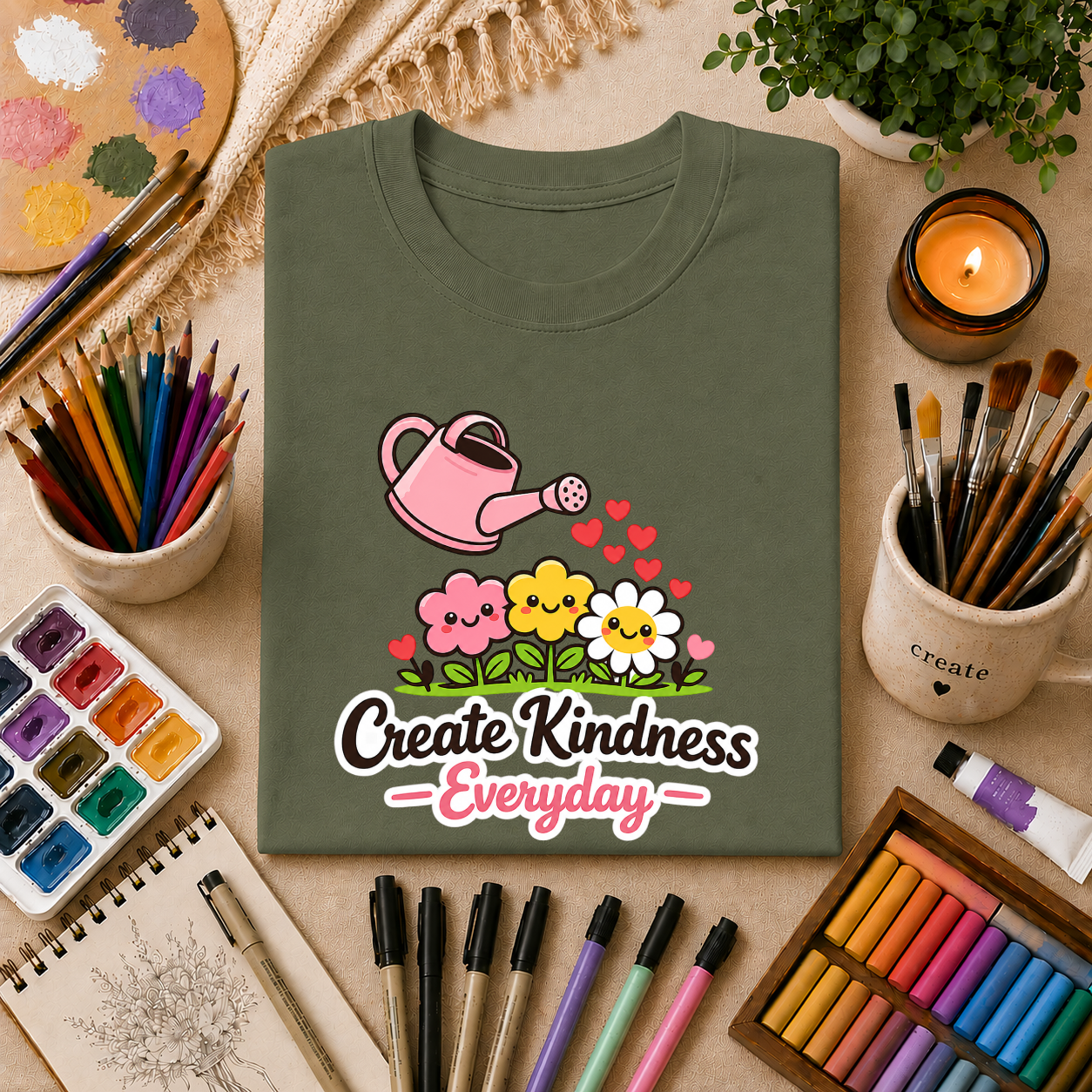 T-Shirt — Create Kindness Everyday Gardening Floral Tee